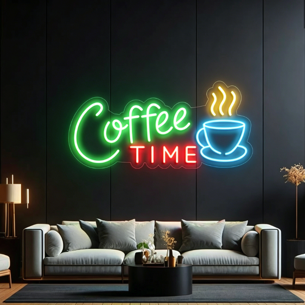 Coffee Time LED Neon Sign Coffee Time neon Sign LED coffee Sign Small ...