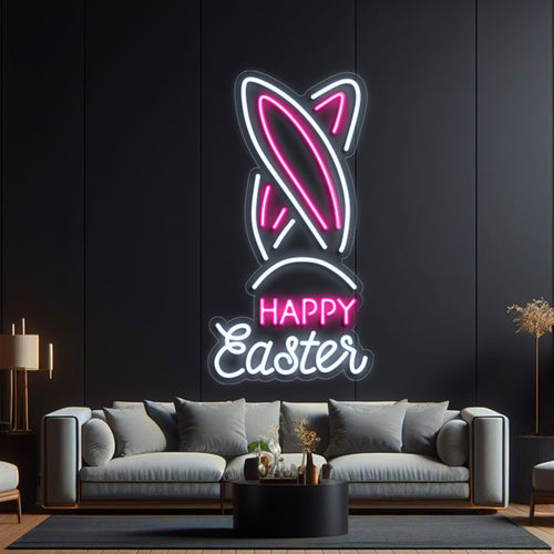 Bunney Ear Happy Easter Neon Signs