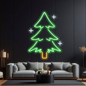 Christmas Tree with Sparkles Neon Sign