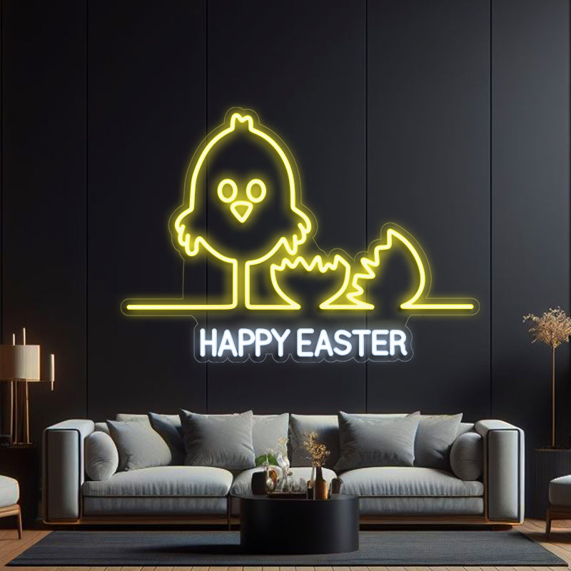 Chick and Egg Neon Sign
