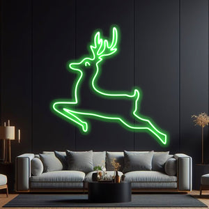 Jumping Reindeer Neon Sign for New Year
