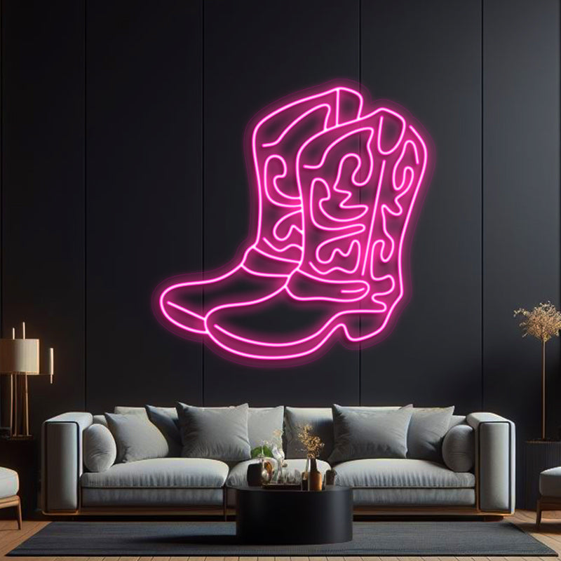 Cowboy Boots LED Neon Signage Cowboy Boots LED Neon Sign Boots Neon ...