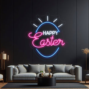 Happy Easter Egg Neon Sign