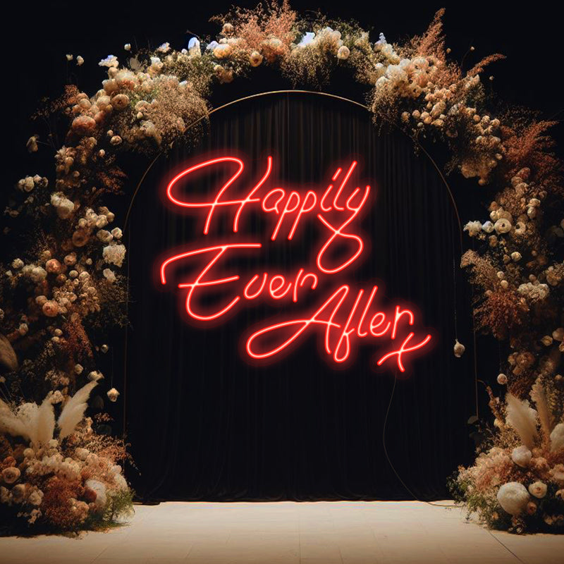 Happily Ever After Wedding Sign Party Neon Sign Wedding Neon Lights ...