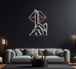 Shhh Lips Neon Sign