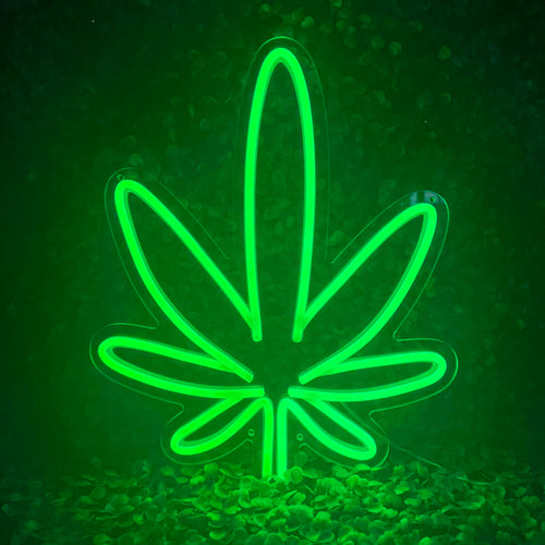 Hemp Leaf LED Light Up Signs