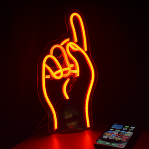 Finger Pointing Custom Light Sign