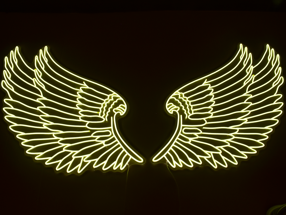 Angel Wing LED Neon Sign Angel wing neon signs for party sign lights ...