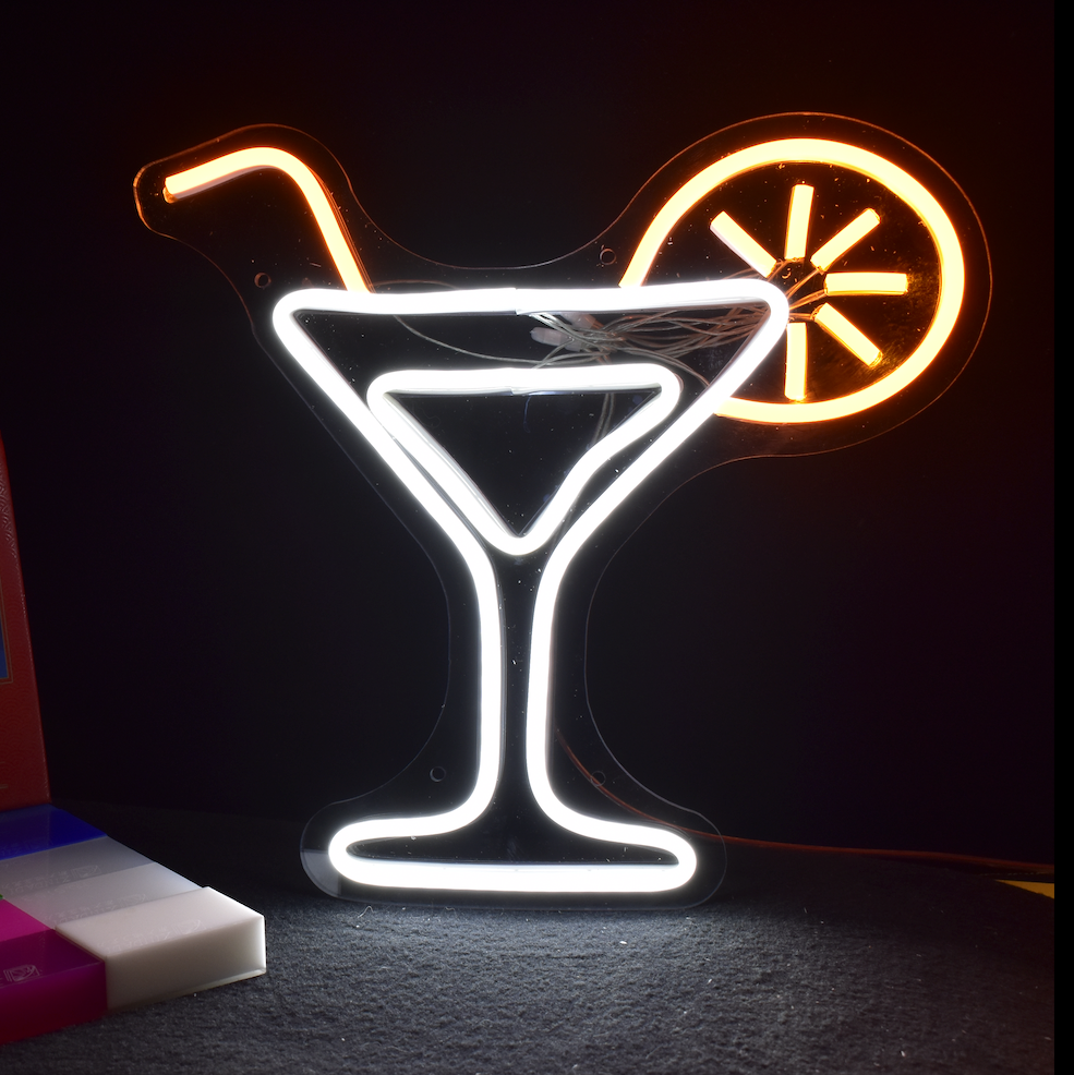 Martini Glass LED Sign