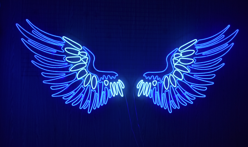 Angel Wings Light Signs party signs Large Angel Wings & Halo Neon Sign ...